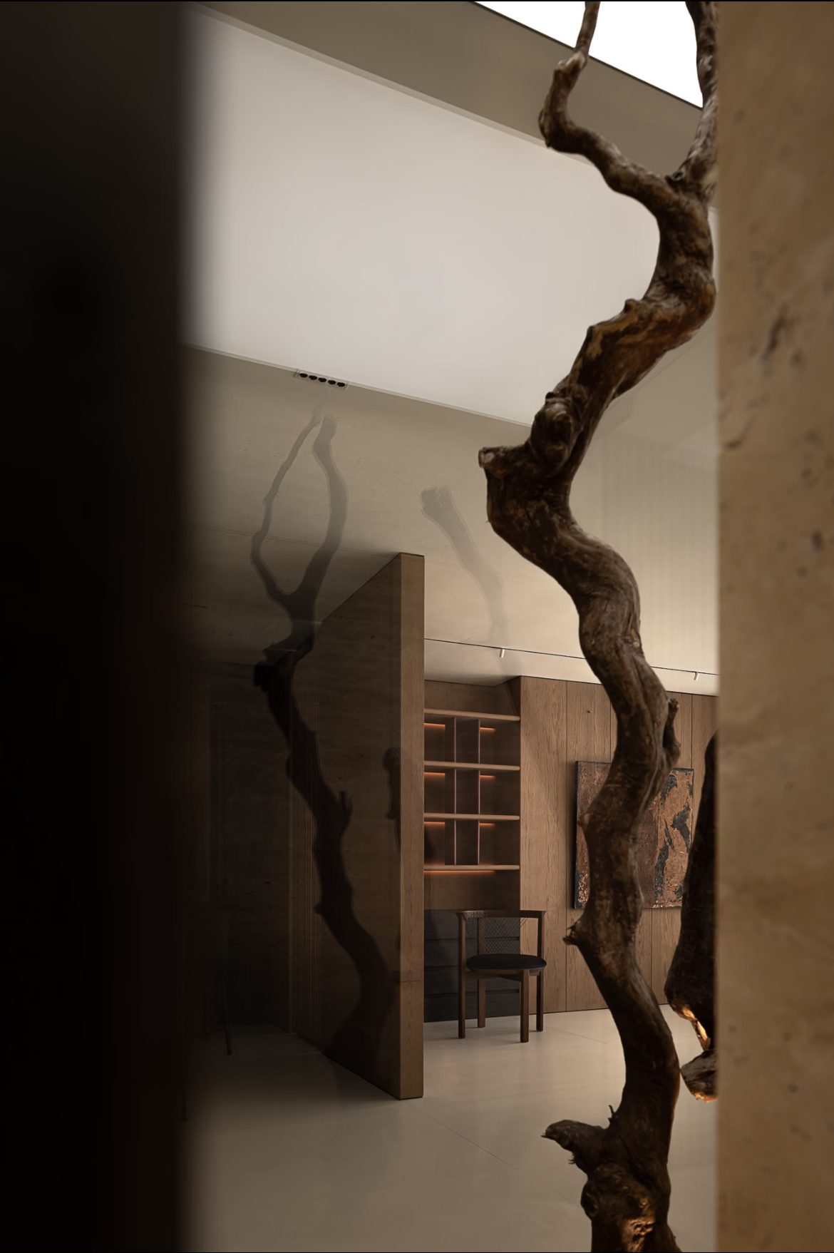 Wood veneer interior application in a hotel setting